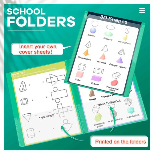 Henoyso 100 Pcs Folders Take Home Heavy Duty 2 Pocket Homework Folder for Students Parent Teacher Communication, 11.8 x 9.45 Inch(Green)