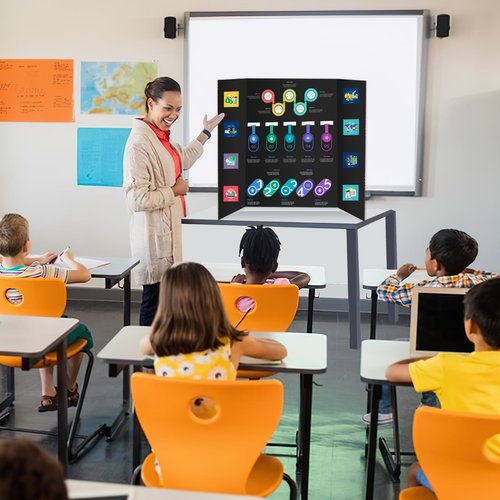 4 Pack Black Trifold Poster Board 24" X 36", IKAYAS Poster Boards, Science Fair Display Boards Posterboard Foamboard for Mounting, Prints,Art,Display,Projects Classroom Supplies