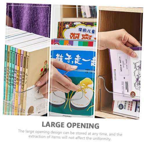 NUOBESTY Clear Book Bins for Classroom Organization Sturdy Storage Box with Handle for Books Toys and Crafts for Library and Home Use