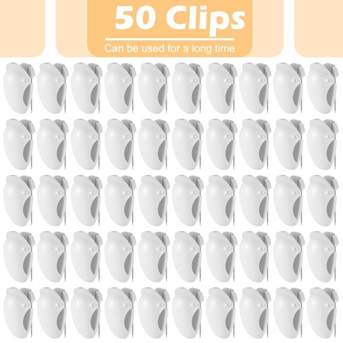 Fullhawl 50 Pcs Cubicle Clips Fabric Panel Cubicle Accessories Fabric Partition Panel Wall Clip Office Photos Wall for Notes Memos Standard Size (White)