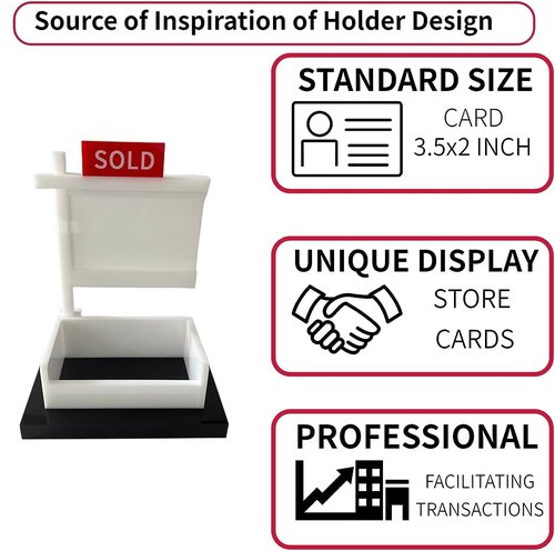 Jxueych Real Estate Business Card Holder for Desk, Realtor Business Office Reception Desktop Business Card Display for Men & Women - Holds Standard Cards