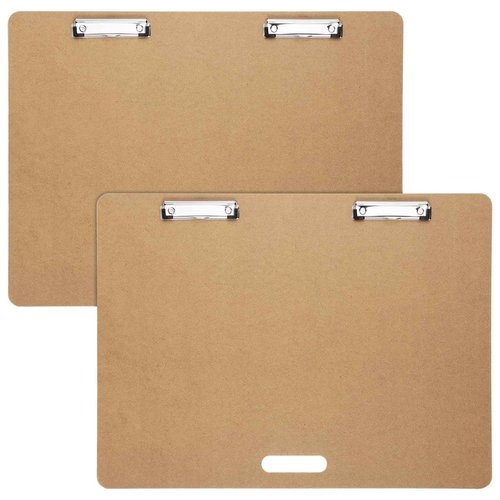 2PCS Extra Large Clipboards, 23’’ x 17’’ Clipboard, A3 Horizontal Wooden Clip Boards, Low Profile Clip Art Clipboard for Drawing, Sketching, Art Supplies, Landscape for Home Office