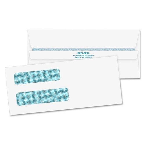 LUXPaper Quality Park #8 5/8 Double Window Envelopes | Redi-Seal | 3 5/8" x 8 5/8" | White | 24lb. Text | 500 Qty
