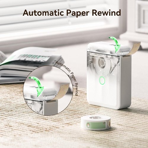 NIIMBOT Clear Label Maker Bundle - Mini Portable Bluetooth Thermal Printer with 4 Roll Tapes | Ideal for Nursery & Storage