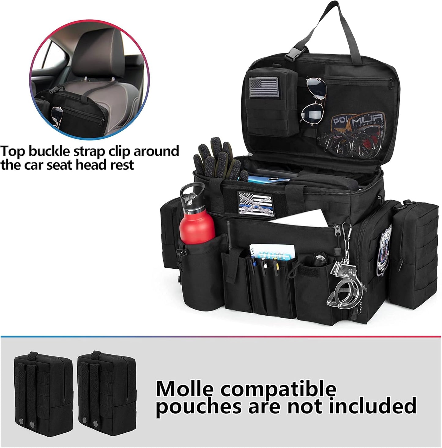 Trunab Patrol Bag - Police Duty Organizer with 15.6” Tablet & Laptop Storage | MOLLE Compatible
