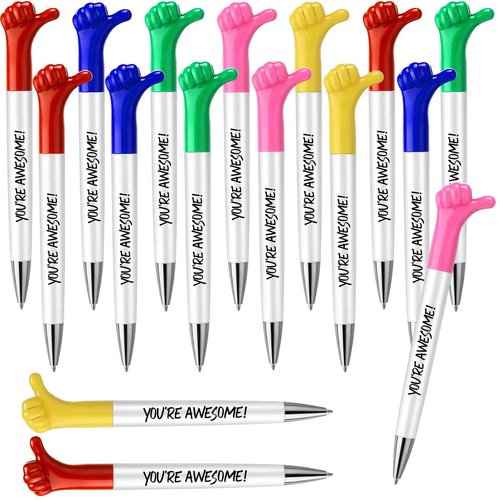 Fumete 100 Pcs You're Awesome Thumbs up Pens Thank You Gifts Inspirational Quotes Fun Employee Appreciation Ballpoint Pen Bulk for Back to School Student Teacher Nurse Coworker