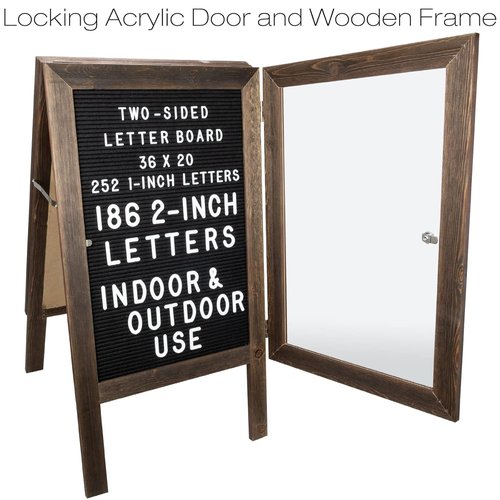 Excello Global Products Large A-Frame Sign - 36x20 Double-Sided Felt Letter Board with Changeable Letters