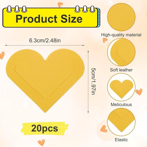 Ouligay Leather Bookmarks - Cute Heart Design for Women | 20-Piece Set, Perfect Gift for Book Lovers