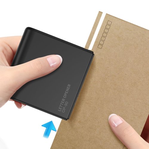Battery Operated Electric Letter Opener - Portable Efficient Electric Envelope Opener, Mail Opener, Universal Mail Cutter Tool for Office & Home Use,Black