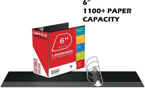 Performore 6-Inch 3 Ring Binder - Heavy Duty Storage with Locking D Rings & Pockets | Fits 8.5 x 11 Inch Sheets