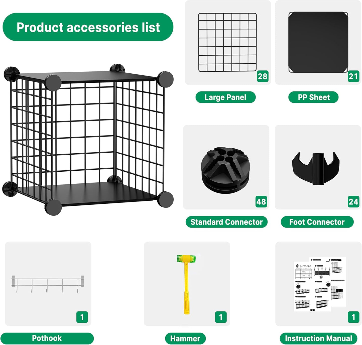 Wire Cube Storage Organizer - Sturdy Metal Grids | 12 to 14 Cubes for Bedroom, Living Room, Office