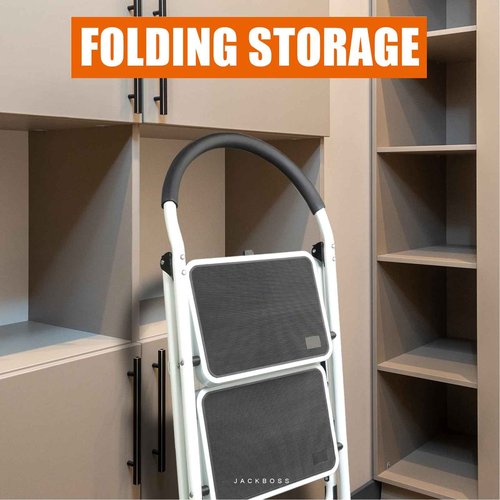 Torin 2 Step Ladder, 400lbs Folding Stool with Anti-Slip Pedal, Capacity, Step Stool with Padded Handle for Kitchen, Household, Offices, ATRJZ9022BB
