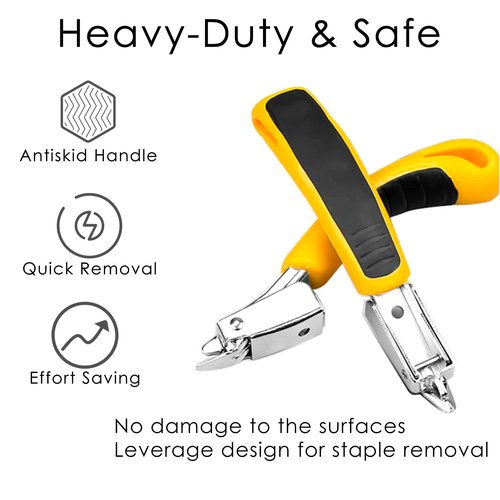 GEARLINTON Upholstery Staple Remover, Construction Staple Remover Tool, Heavy Duty Tack Lifter Carpet Remover, Nail Puller for Removing All Kinds of Staples for Furniture, Canvas, Wooden Case, Carton
