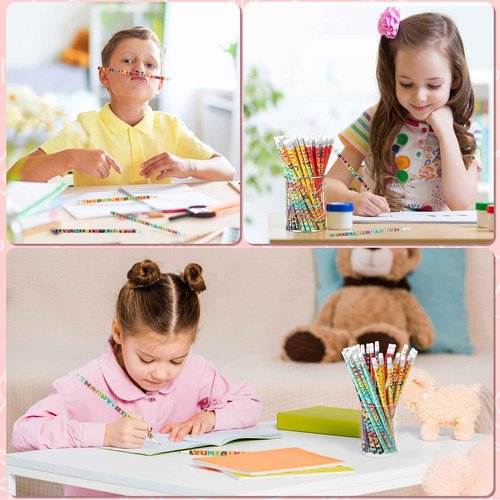 Kosiz 400 Pcs Happy Birthday Pencils Colorful Printed Birthday Pencils with Top Erasers Perfect For Teachers Class Reward Party Kids Gifts Supplies