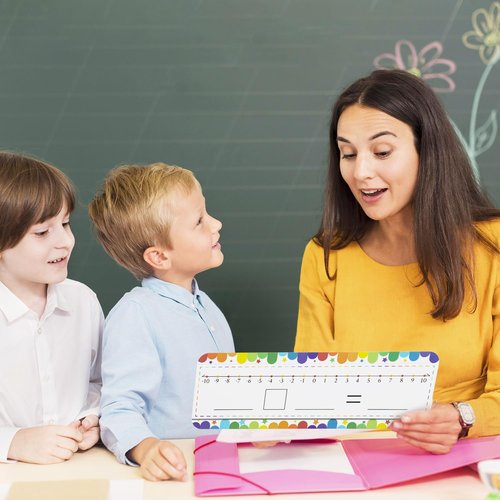 CUDICY 32 Pack Number Line Dry Erase White Board Double Sided Classroom Must Haves Math Manipulatives Teacher Supplies for Kindergarten Elementary Special Education Students Homeschool 12"x4"