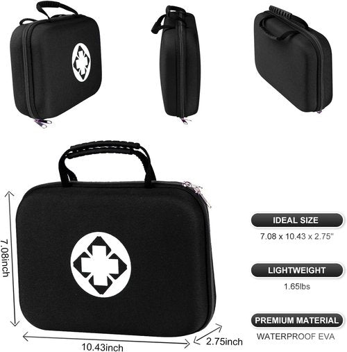 Monoki 300PCS Home First Aid Kit - Essential Emergency Gear for Hiking & Travel | Black Backpacking Bag