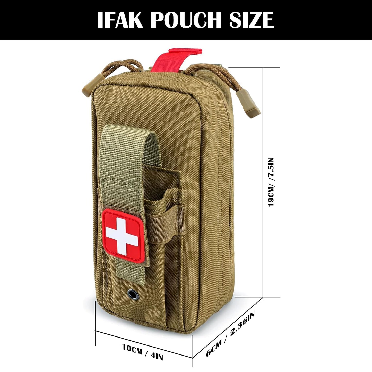 ifak Pouch Small Molle First aid Bag Empty Trauma Medical Bag Tactical Belt Pouch (US-TAN)