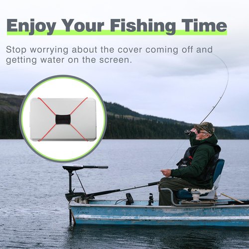 2 Pcs Fish Finder Cover Strap Secure Fishing Graph Cover Adjustable Bungee for Travel (Red)