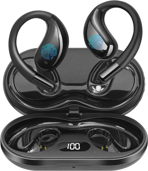 Psadhi AI Translation Earbuds Real Time, 164 Language Translator Earbuds OWS 3-in-1 Translation Headphones, Translation Device for Travel Business Learning Compatible with iOS and Android（Black）