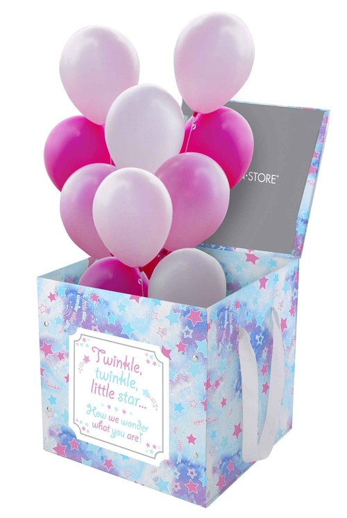 Snap-N-Store Gender Reveal Box, Large Galaxy Twinkle, 17-1/2 x 17-1/2 x 17 Inches (SNS01854)