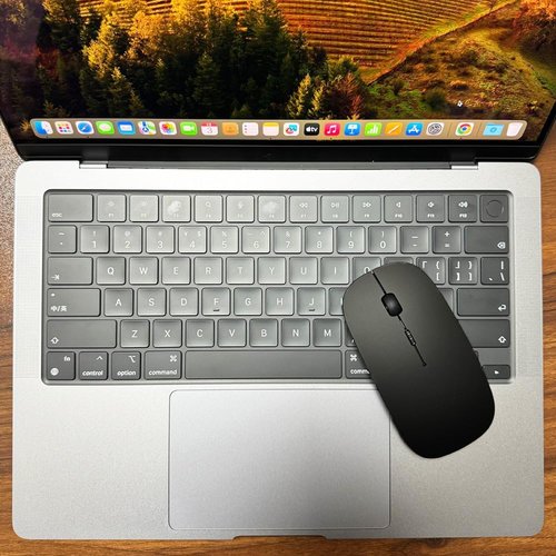 KLO Wireless Bluetooth Mouse - Rechargeable 5.2/3.0 with Type-C & USB - Compatible with MacBook & iPad (Black)