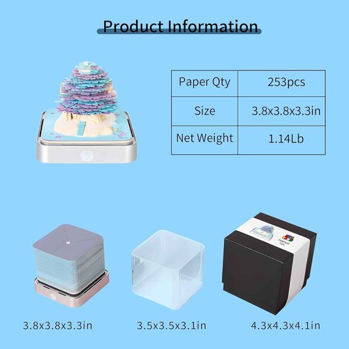 MACTANO 3D Art Calendar Memo Pad 2026, Timepiece Calendar Tear Away Treehouse Paper Carving Sticky Note Purple