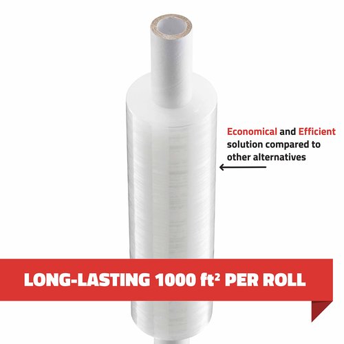 Stretch Wrap with Handle Industrial Strength 2 Pack 11" x 1000 Ft 60 Gauge Thick (15 Micron) Shrink Wrap Roll for Moving Supplies, Furniture, Pallets, Plastic Wrap for Packing, Heavy Duty Stretch Film