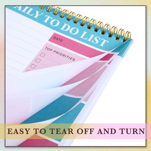40 Pcs Daily to Do List Notepad Daily Planner with 52 Sheets Tear Off, Spiral to Do List Notebook Notepad Undated Bulk for Adults Kids Classroom Office Plan Work Schedule Checklist, 6.38 x 9.84 Inch