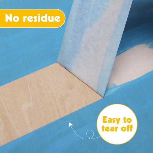 6 Rolls White Masking Tape 3 Inches Wide 2.83In × 55Yd Beige White Painters Tape General Purpose Painters Tape for Wall Painting Masking Packaging, Upgraded Material