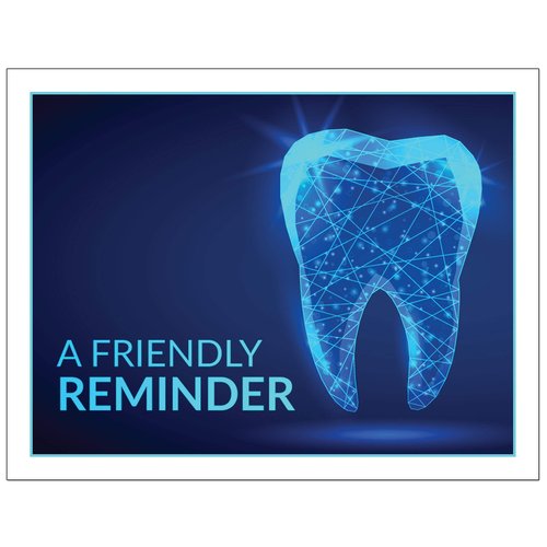 Dental Laser Appointment Reminder Postcards with Personalizable Backs. 4 Cards Micro Perforated for Tear-off at 4.25" x 5.5" on an 8.5" x 11" Sheet of 8 Pt Card Stock. (500)