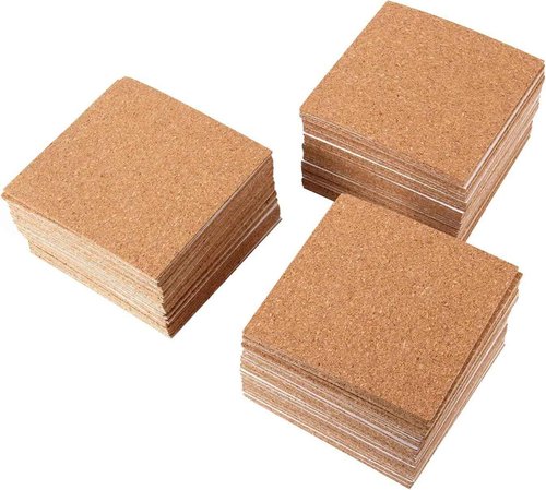 Arroyner 220 Pack Self Adhesive Cork Squares and Round DIY Adhesive Cork Board for Coasters and DIY Crafts