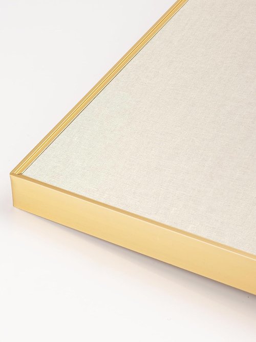 Lightomorrow Bulletin Board - 40 x 30 Inches Oatmeal White Fabric Cork Board with Golden Frame & 10 Push Pins