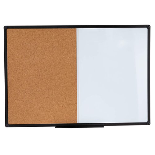 DexBoard 36 x 24 Inch Cork & Dry Erase Combo Board - Magnetic Whiteboard & Bulletin Board Combination - Hanging or Wall-Mounted for Office, Classroom, Home - Black Aluminum Frame