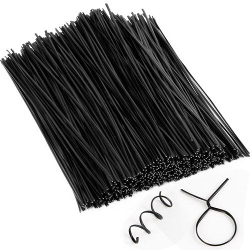 500 PCS Black Twist Ties - Reusable Plastic Coated Twist Tie for Plastic Bags, Outdoor & Indoor Use (300PCS Black Twist Ties)
