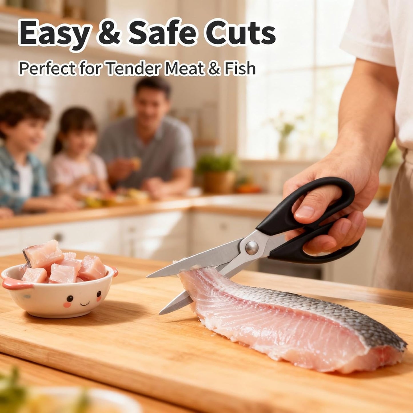 Skiennix Kitchen Shears - 8.7" Professional Heavy-Duty Scissors | Rust-Resistant Stainless Steel, Ergonomic Grip