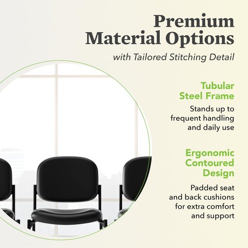 basyx by HON HVL606 Stacking Guest Chair | Charcoal Fabric