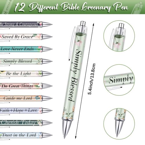 Jetec 150 Bible Verses Gift Set for 30 Christian Bookmarks 30 Scripture Ballpoint Pens 30 Christian Notebooks 30 Bible Verse Keychain 30 White Organza Bags for Women Men Office Church(Flower)