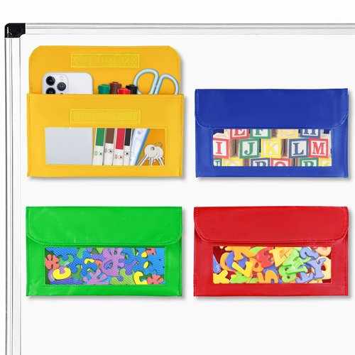 EAMAY Magnetic Marker Pen Holder for Whiteboard or Fridge Magnet Pencil Cup Storage Organizer ,Magnetic Storage Pockets, Whiteboard Accessory Case for Home Office School Supply Storage-Set of 4