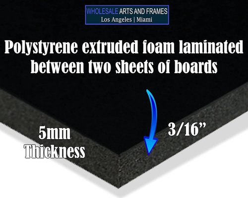 Black Foam Board | 11x17 Inches | 250 Pack | 3/16 Inch Thick Quality Foam Core for Posters