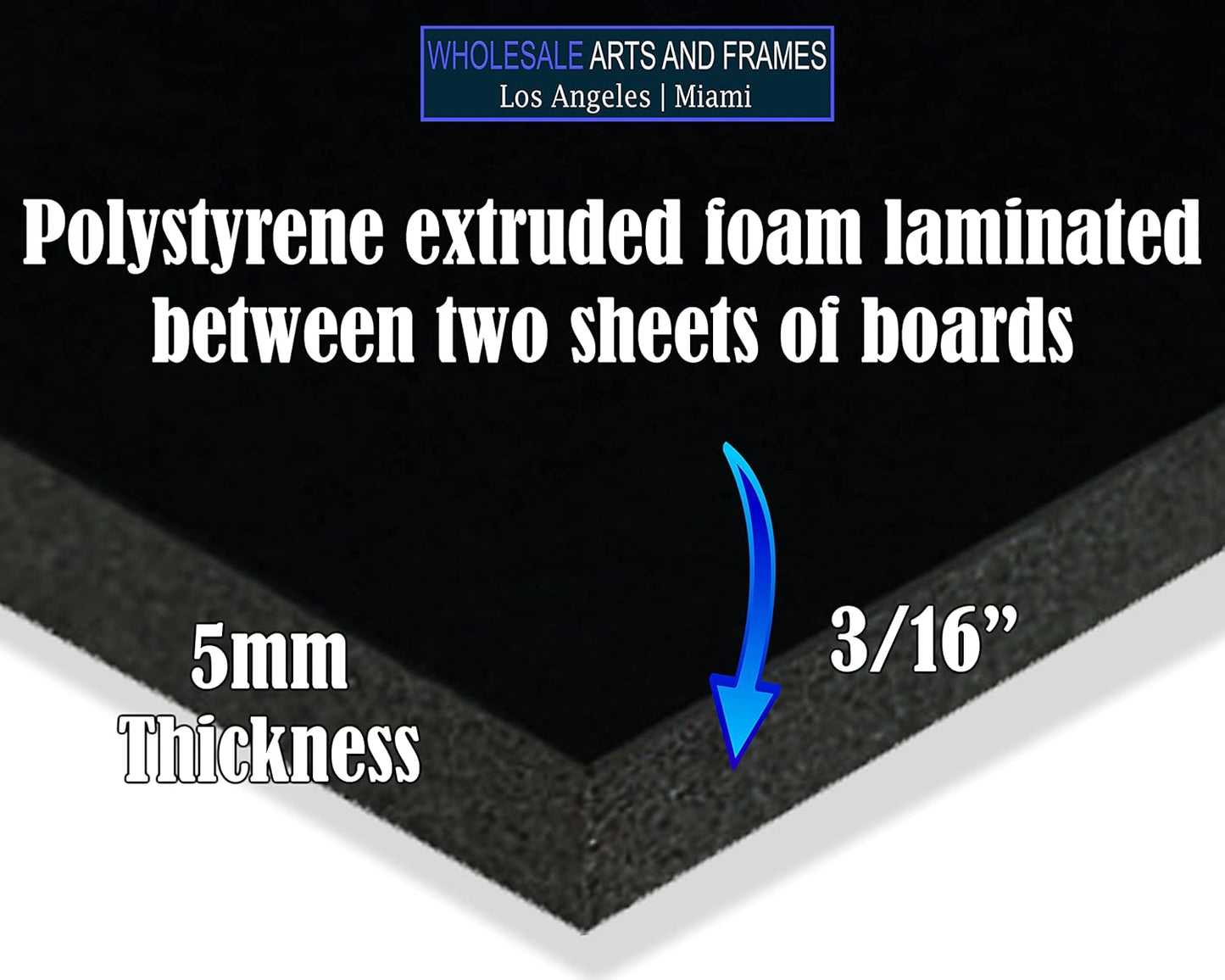 Black Foam Board - 18x24 Inch | 50 Pack of 3/16 Inch Thick Foamcore for Quality Poster Backing