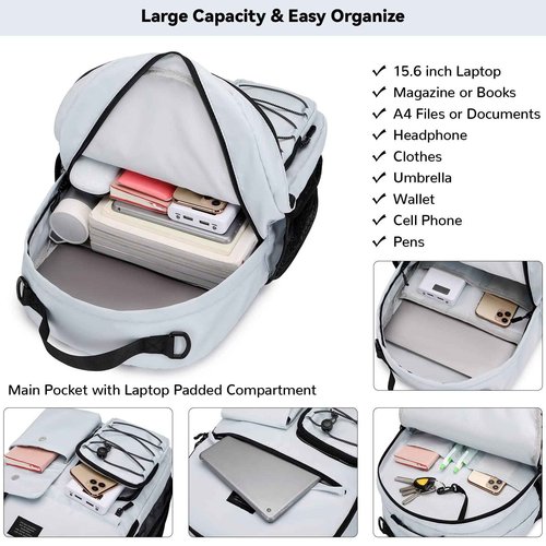 Lohol Casual Backpack for Teen Boys Girls, Stylish Daypack with Anti Theft Pocket for School, Work, or Travel (Light Green)