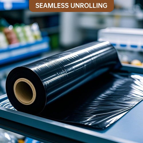 Black Stretch Wrap Roll-Heavy Duty Industrial Strength 18in x 1500ft, Black Shrink Wrap Film Roll 80 Gauge - Ideal for Warehouse, Pallet Moving, Shipping, and Household Packing