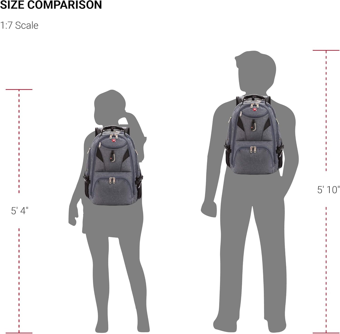 SwissGear 5977 Laptop Backpack - TSA Friendly Design for 17-Inch Laptops | Perfect for Travel & School - Grey