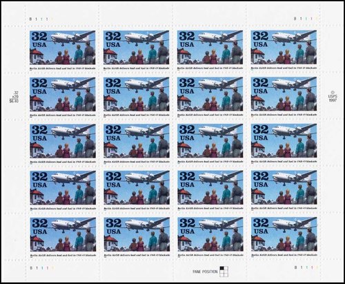 Berlin Airlift 1998 Stamps - 32-Cent Definitive Mail-Use Additional Postage (Sheet of 20)