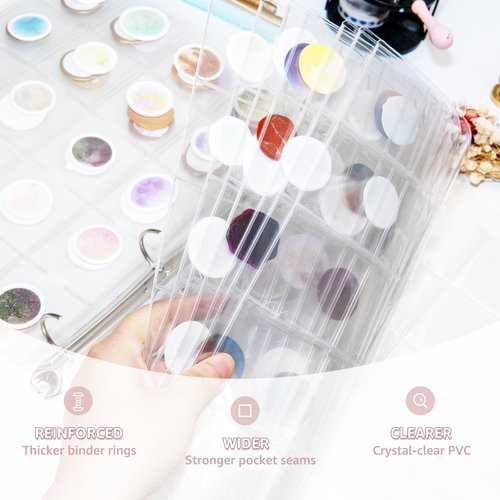 Nuvretk Wax Seal Storage Binder – Holds 200 Wax Seals, Stamps, Coins, or Cards with 10 PVC Pocket Sheets, 4-Ring Album for Crafts and Collectors