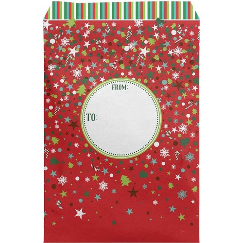 Jillson & Roberts Small Christmas Decorative Foam Padded Mailing Envelopes, White, Blue, Navy, Red, Green, Lime, Pink, Purple, Yellow, Orange, Black, 12 Count