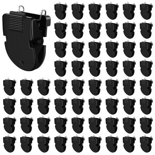 COMNICO 70Pcs Cubicle Clips, Fabric Partition Panel Wall Clip Messages Hooks Office Desk Accessories Holds Notes Memos Messages Photos (Black)
