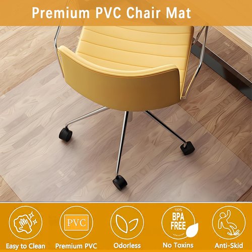 Office Chair Mat for Hardwood Floor, 36"x48" Office Floor Mat for Carpet Rolling Chair Heavy Duty Protector for Low Pile Carpet (Rectangle with Lip)