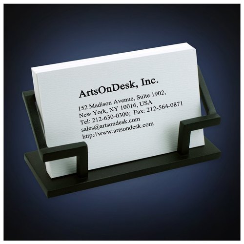 ArtsOnDesk Modern Art Business Card Stand Holder Bk301 Steel Black Patented Desk Accessory Name Card Case Plate Display Office Organizer