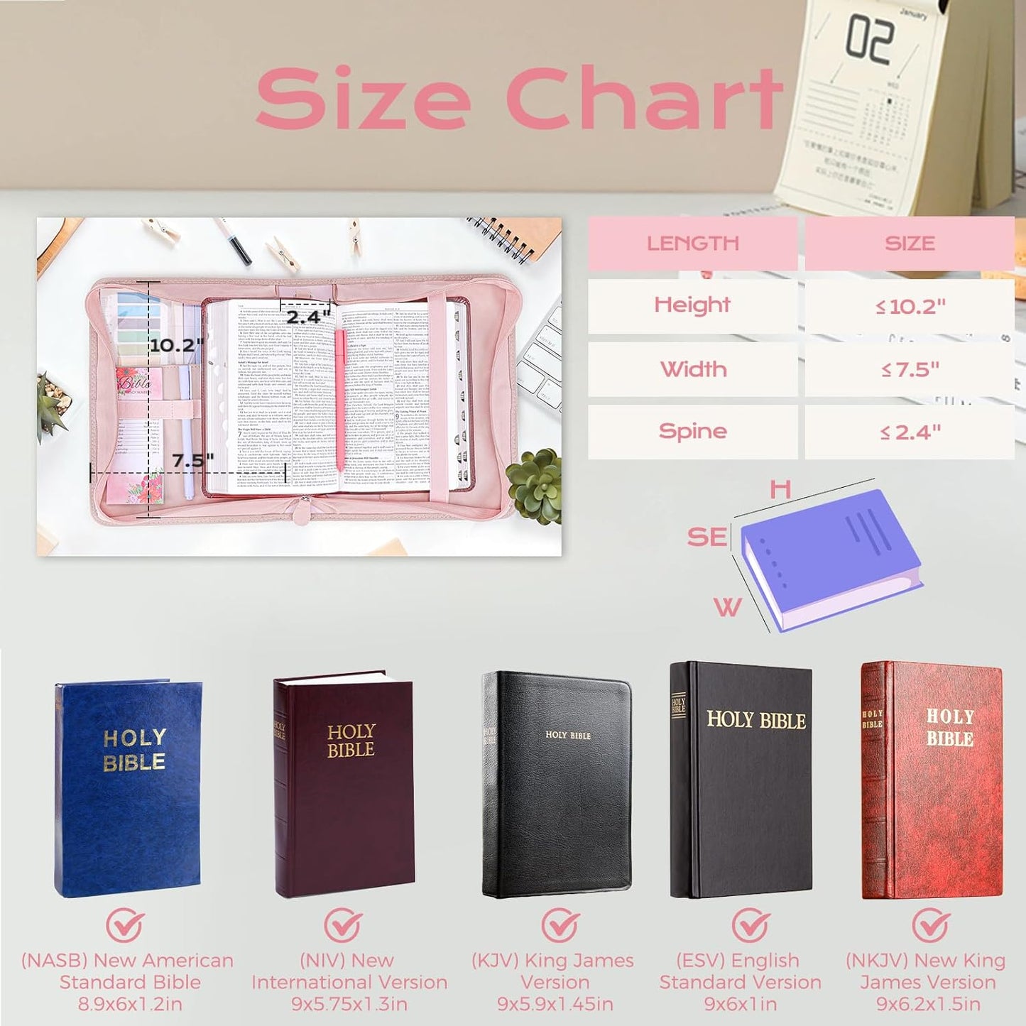 XKDOUS Bible Cover Kit - 24 Pcs Large Church Bag with Study Supplies, Leather Case for Women